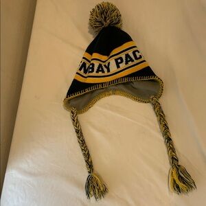 NFL Black and Yellow Knit Earflap Beanie with Pom-Pom